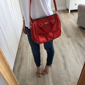 Bimba y Lola red leather handbag